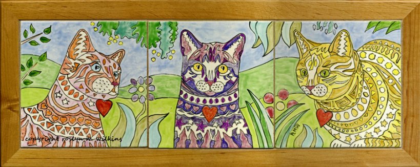 colors of spring cat tiles